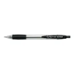 Penna a Scatto Hi-Text Grip 12 Pezzi Nero