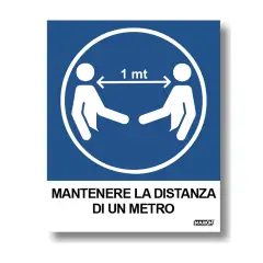Cartello Adesivo “Mantenere Distanza” – 2 Pezzi