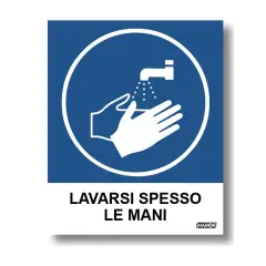 Cartello Adesivo “Lavare Spesso le Mani” – 2 Pezzi
