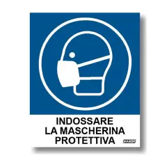 Cartello Adesivo “Indossare la Mascherina” – 2 Pezzi