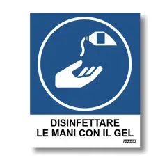 Cartello Adesivo “Disinfettare le Mani” – 2 Pezzi