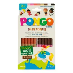 Plastilina Pongo By Giotto – 8 Colori Toni Pelle | Green, Sicura e Morbida