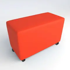 Pouf Ecopelle Ignifugo 2 Posti con Ruote H 46 Arancione