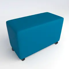 Pouf Ecopelle Ignifugo 2 Posti con Ruote H 46 Azzurro