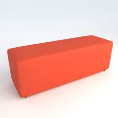 Pouf Ecopelle Ignifugo 3 Posti H 40 Arancio Per Un Ambiente Scolastico Innovativo