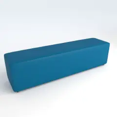 Pouf Ecopelle Ignifugo 4 Posti H 40 Azzurro Perfetto per Ambienti Scolastici Innovativi