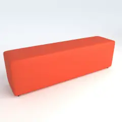 Pouf Ecopelle Ignifugo 4 Posti H 46 Arancio Per Ambienti Scolastici Innovativi