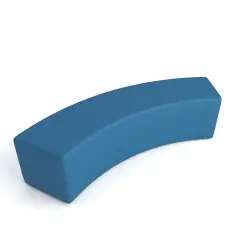 Pouf Ecopelle Ignifugo Curvo 2 Posti H 40 Azzurro Per Ambienti Scolastici Innovativi