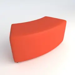 Pouf Ecopelle Ignifugo Curvo 45. H 40 Arancio Per Ambienti Scolastici Innovativi