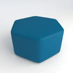 Pouf Ecopelle Ignifugo Esagonale H 40 Azzurro Per Ambienti Scolastici Innovativi
