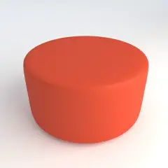 Pouf Ecopelle Ignifugo Tondo H 40 Arancio Per Ambienti Scolastici Innovativi