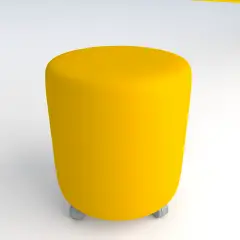 Pouf Ecopelle Ignifugo Tondo su Ruote H 46 Giallo Per Ambienti Scolastici Innovativi