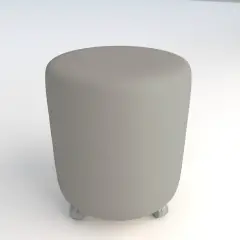 Pouf Ecopelle Ignifugo Tondo su Ruote H 46 Grigio Per Ambienti Scolastici Innovativi