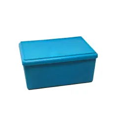 Contenitore con Coperchio in Re-Wood, Materiale 100% , Certificato PEFC, Azzurro