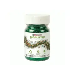 Brillantini Ecologici in Cellulosa Riciclata, Bio-Glitter Grana Fine 50 Gr. Verde