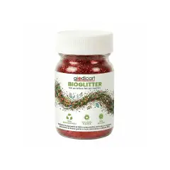 Brillantini Ecologici in Cellulosa Riciclata, Bio-Glitter Grana Media 50 Gr. Rosso