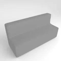 Divano Ecopelle Ignifugo 4 Posti H 46 Grigio Per Ambienti Scolastici Innovativi