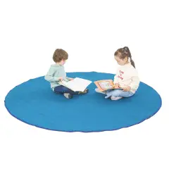 Tappeto Circolare Antiscivolo e Ignifugo, Diametro 200 Cm, Colore Blu