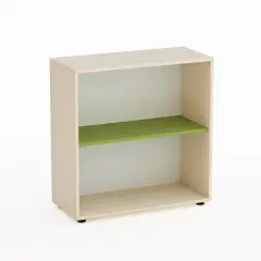 Mobile Kubò Betulla A Giorno H 90 cm Ripiano Verde Kiwi - Conforme CAM