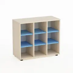 Mobile Kubò Betulla 9 Caselle H 75 Cm. Blu Orizzonte - Conforme CAM