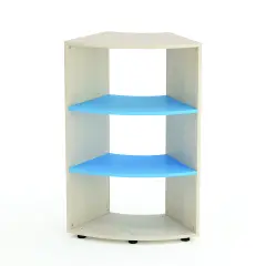 Mobile Scuola Kubò Betulla Curvo 60 Gradi H 110 cm. Ripiani Blu Orizzonte - Conforme CAM