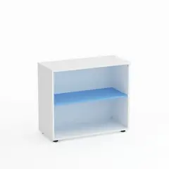 Mobile Scuola Kubò Bianco a Giorno H 75 cm – Ripiani Blu Orizzonte | Conforme CAM