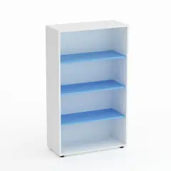 Mobile Scuola Kubò Bianco a Giorno H 150 cm – Ripiani Blu Orizzonte | Conforme CAM