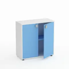 Mobile Scuola Kubò Bianco 2 Ante H 90 cm. Blu Orizzonte - Conforme CAM