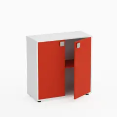 Mobile Scuola Kubò Bianco 2 Ante H 90 cm. Rosso - Conforme CAM
