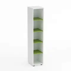 Mobile Scuola Kubò Bianco – Colonna 5 Vani con Ripiani Verde Kiwi H 180 cm | Conforme CAM