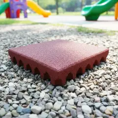 Pavimento Antitrauma con Spinotti Rosso 40mm - 100x100 cm
