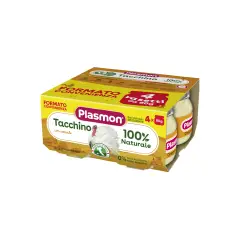 Omogeneizzato di Tacchino Plasmon - 4x80 Gr - Gusto Delicato e Nutrizione Garantita