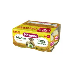 Omogeneizzato di Manzo Plasmon - 4x80 Gr - Gusto Delicato e Nutrizione Garantita