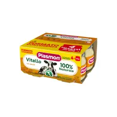 Omogeneizzato di Vitello Plasmon - 4x80 Gr - Gusto Delicato e Nutrizione Garantita