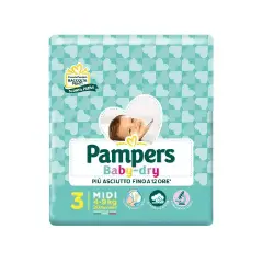 Pannolini Pampers Baby Dry Flash - Taglia 3 - 4-9 Kg - 20 Pezzi BabyDry