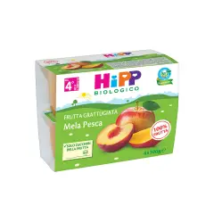 HIPP Omogeneizzato Merenda Frutta Bio Mela e Pesca 100g x4