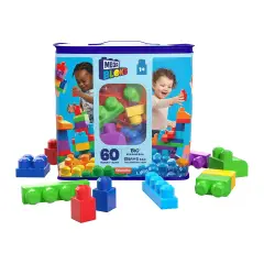 MEGA Bloks Sacca Eco 60 Blocchi Colorati Bambini 1+