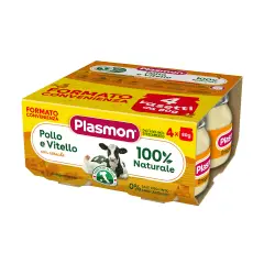 Omogeneizzato di Vitello e Pollo Plasmon - 4x80 Gr - Gusto Delicato e Nutrizione Garantita