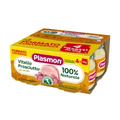 Omogeneizzato di Vitello Prosciutto Plasmon - 4x80 Gr - Gusto Delicato e Nutrizione Garantita
