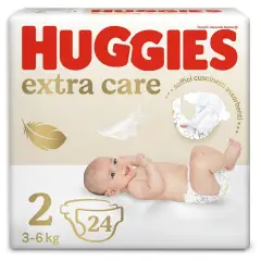 Pannolini Huggies Extra Care - Taglia 2 - 3-6 Kg - 24 Pezzi