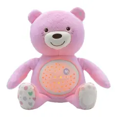 Chicco First Dreams Baby Bear Rosa – Proiettore con Luce Notturna e Musica Rilassante