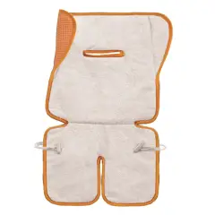 Materassino per Passeggino Double Face Arancio in Spugna Ricamata