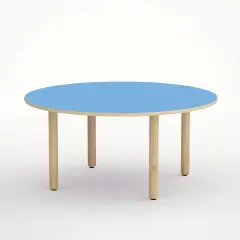 Tavolo Onda Circolare H 46 Cm - Misura 1 - Blu Orizzonte Per La Scuola Nido d'Infanzia- Conforme CAM