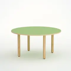 Tavolo Onda Circolare H 52 Cm - Misura 2 - Verde Per La Scuola Dell'infanzia - Conforme CAM