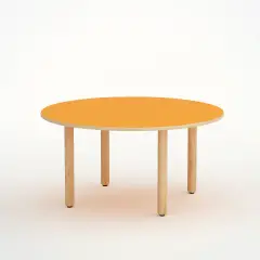 Tavolo Onda Circolare H 52 Cm - Misura 2 - Arancio Per La Scuola Dell'infanzia - Conforme CAM