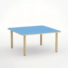 Tavolo Forma Quadrato H 52 Cm - Misura 2 - Blu Orizzonte Per Scuola Dell'infanzia - Conforme CAM