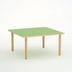 Tavolo Forma Quadrato H 52 Cm - Misura 2 - Verde Per Scuola Dell'infanzia - Conforme CAM