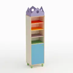 Mobile Scuola Infanzia Onda Colonna Anta Bassa Sinistra Blu Orizzonte - Conforme CAM