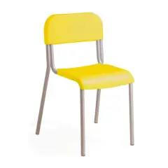 Sedia Scuola Impilabile Sara - Struttura Grigia - Seduta H 38 cm - Giallo