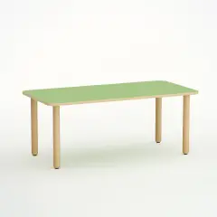 Tavolo Forma Rettangolare H 46 Cm - Misura 1 - Verde Per Nidi D'infanzia - Conforme CAM